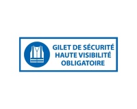 Signalétique EPI - Gilet sécurité haute visibilité obligatoire 297 x 105 mm Vinyle Souple Autocollant