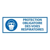 Panneau obligation - Protection des voies respiratoires - ISO 7010 450 x 150 mm PVC 2 mm