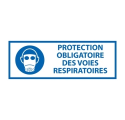 Panneau obligation - Protection des voies respiratoires - ISO 7010 297 x 105 mm Vinyle Souple Autocollant