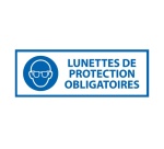 Panneau - EPI - Lunettes de protection Obligatoire - M004 297 x 105 mm Vinyle Souple Autocollant