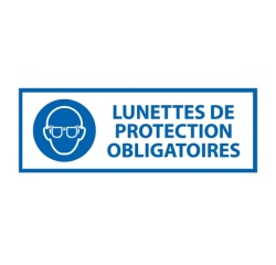 Panneau - EPI - Lunettes de protection Obligatoire - M004 297 x 105 mm Vinyle Souple Autocollant