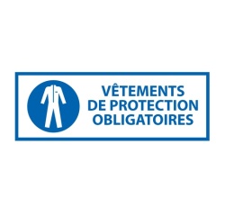 Panneau obligation - Vêtements de protection obligatoires 297 x 105 mm Vinyle Souple Autocollant