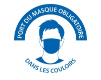Panneau - Port du masque obligatoire dans les couloirs Ø 200 mm PVC 2 mm