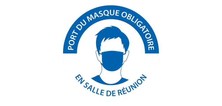 Panneau "Port du masque obligatoire en salle de réunion"