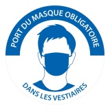 Panneau "Port du masque obligatoire dans les vestiaires" - 200 mm - PVC