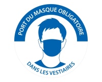 Panneau "Port du masque obligatoire dans les vestiaires" Ø 200 mm PVC 2 mm
