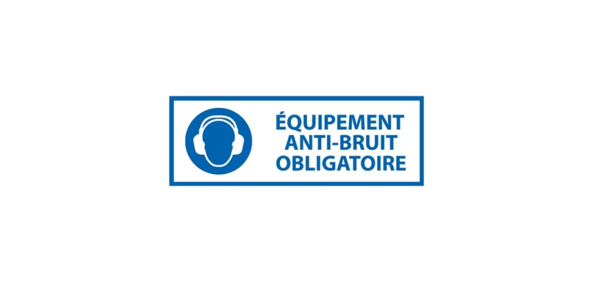 Panneau - EPI - équipement anti-bruit Obligatoire - M003 297 x 105 mm Vinyle Souple Autocollant