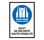 Panneau EPI - Gilet sécurité obligatoire - M015 - ISO 7001 Vinyle Souple Autocollant A5