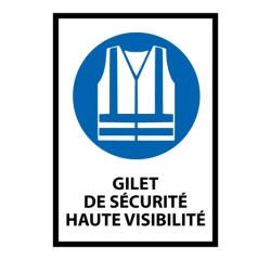 Panneau EPI - Gilet sécurité obligatoire - M015 - ISO 7001 Vinyle Souple Autocollant A5