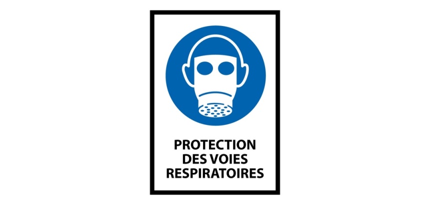 Panneau - Protection des voies respiratoires obligatoire - M017 Vinyle Souple Autocollant A5