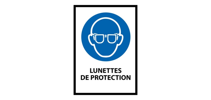 Panneau EPI - Lunettes de protection obligatoires - M004 - ISO 7010 210 x 148 mm (A5) Vinyle Souple Autocollant