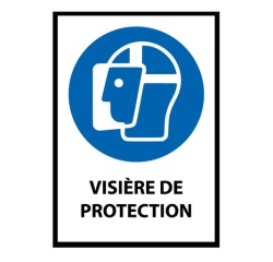 Panneau EPI - Visière de protection obligatoire - M013 - ISO 7001 Vinyle Souple Autocollant A5