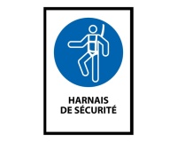 Panneau EPI - Harnais de sécurité Obligatoire - M018 - ISO 7010 210 x 297 mm (A4) PVC 2 mm