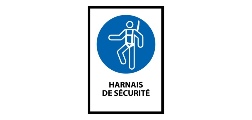 Panneau EPI - Harnais de sécurité Obligatoire - M018 - ISO 7010