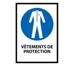 Panneau EPI - Vêtements de protection obligatoires - M010 - ISO 7010 Vinyle Souple Autocollant A5