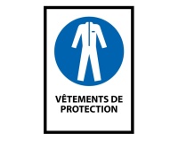 Panneau EPI - Vêtements de protection obligatoires - M010 - ISO 7010 Vinyle Souple Autocollant A5