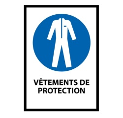 Panneau EPI - Vêtements de protection obligatoires - M010 - ISO 7010 Vinyle Souple Autocollant A5