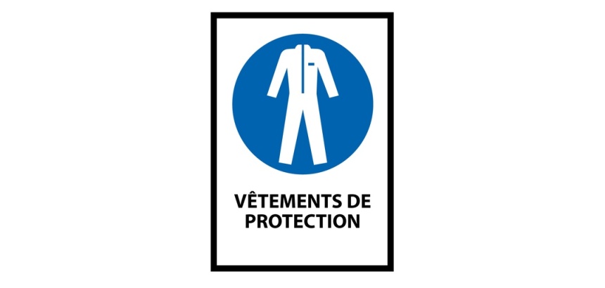 Panneau EPI - Vêtements de protection obligatoires - M010 - ISO 7010 Vinyle Souple Autocollant A5