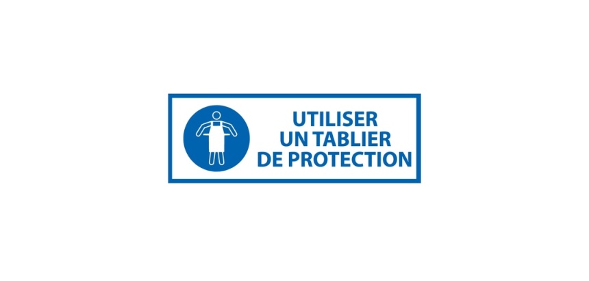 Panneau d'obligation - Porter tablier de protection - M026 297 x 105 mm Vinyle Souple Autocollant