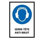 Panneau EPI - Serre-tête anti-bruit obligatoire - M003 - ISO 7001 Vinyle Souple Autocollant A5