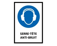 Panneau EPI - Serre-tête anti-bruit obligatoire - M003 - ISO 7001 Vinyle Souple Autocollant A5