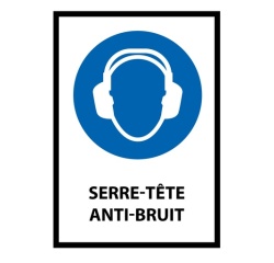 Panneau EPI - Serre-tête anti-bruit obligatoire - M003 - ISO 7001 Vinyle Souple Autocollant A5