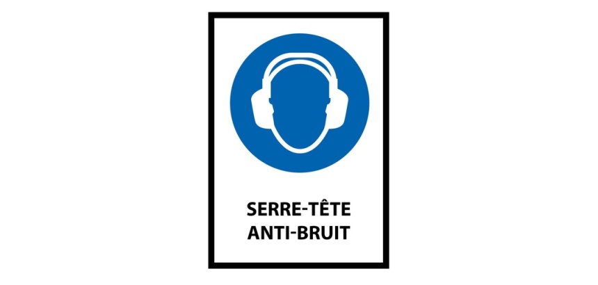 Panneau EPI - Serre-tête anti-bruit obligatoire - M003 - ISO 7001 Vinyle Souple Autocollant A5