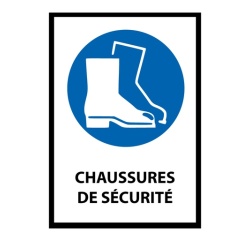 Signalétique EPI - Chaussures de sécurité obligatoires - M008 Vinyle Souple Autocollant A5