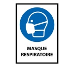 Pictogramme EPI - Masque respiratoire obligatoire - M016 - ISO 7010 210 x 148 mm (A5) Vinyle Souple Autocollant