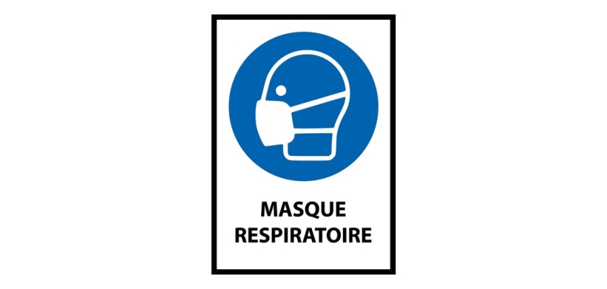 Pictogramme EPI - Masque respiratoire obligatoire - M016 - ISO 7010 210 x 148 mm (A5) Vinyle Souple Autocollant
