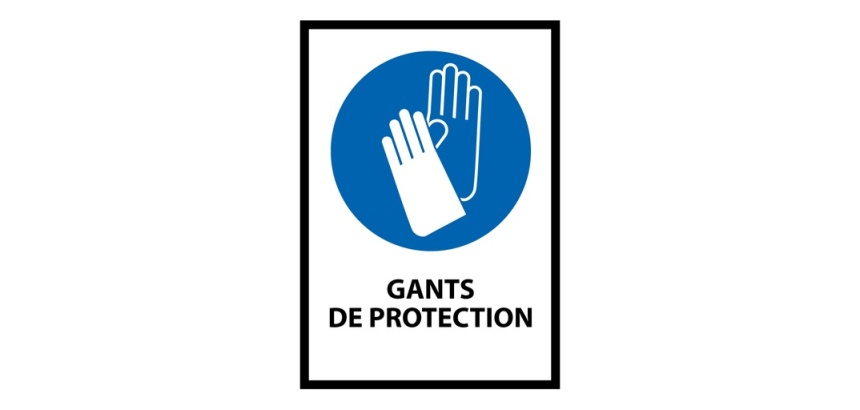 Panneau EPI - Gants de protection obligatoires - M009 - ISO 7001 Vinyle Souple Autocollant A5