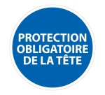 Panneau Obligatoire - EPI- Obligation port casque de sécurité Vinyle Souple Autocollant 100 mm