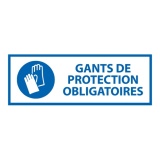 Panneau EPI - Gants protection obligatoires - M009 - ISO 7010 450 x 150 mm PVC 2 mm