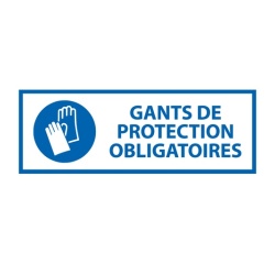 Panneau EPI - Gants protection obligatoires - M009 - ISO 7010 297 x 105 mm Vinyle Souple Autocollant