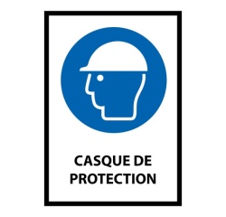 Panneau EPI M014 Casque de protection obligatoire - ISO 7010