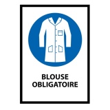 Panneau EPI – Port de la blouse obligatoire – Norme ISO 7001 PVC 2 mm A4