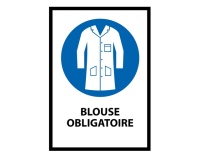 Panneau EPI Port de la blouse obligatoire M059 ISO 7010