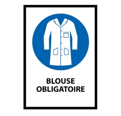 Panneau EPI Port de la blouse obligatoire M059 ISO 7010