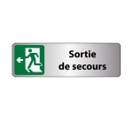 Panneau Sortie de secours adhésif – Aluminium brossé
