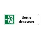 Panneau Sortie de secours adhésif – Aluminium brossé