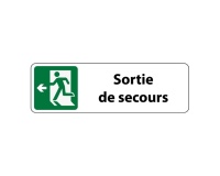 Panneau Sortie de secours adhésif – Aluminium brossé