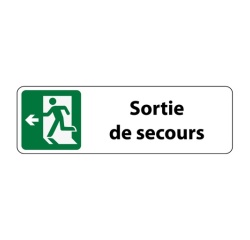 Panneau Sortie de secours adhésif – Aluminium brossé