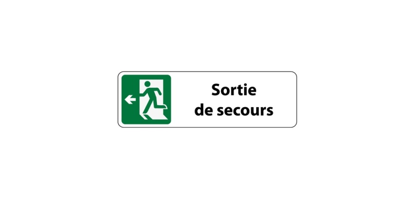 Panneau Sortie de secours adhésif – Aluminium brossé