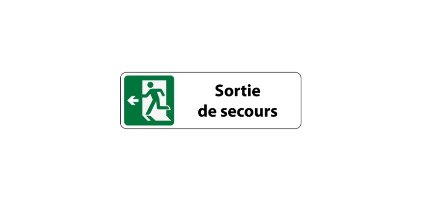 Panneau Sortie de secours adhésif – Aluminium brossé