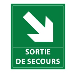Panneau directionnel - Sortie de secours - E004 - 300x250 mm