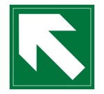 Panneau évacuation - Flèche diagonale en haut à gauche - F001
