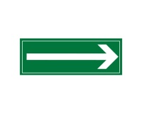 Signalétique d'orientation - Flèche à droite - 210 x 75 mm 350 x 125 mm PVC 2 mm