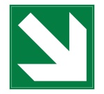 Panneau d'Évacuation - Flèche Diagonale Bas Droite - ISO 7010