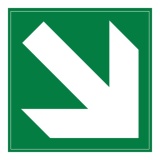 Panneau d'Évacuation - Flèche Diagonale Bas Droite - ISO 7010