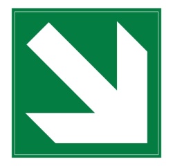 Panneau d'Évacuation - Flèche Diagonale Bas Droite - ISO 7010